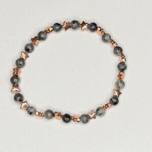 Larvikite and star bracelet handmade stretchy
